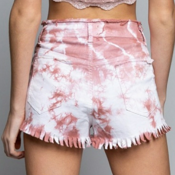 SOLD POL Tie Dye Cutoff Jean Shorts - Picture 2 of 6